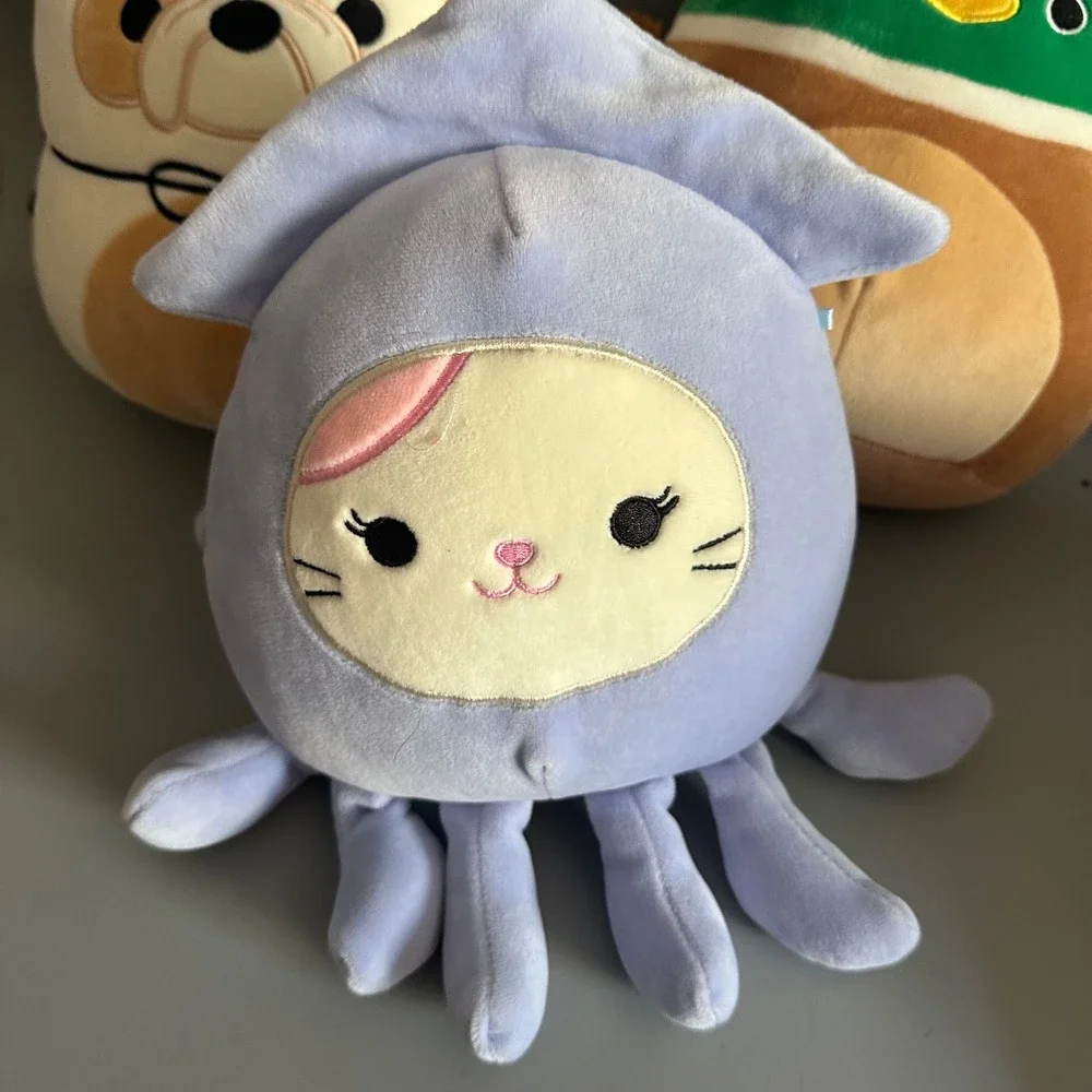 Squishmallows Bundle Avery Mallard Duck Brock Bulldog Cat Squid Plush 3pk